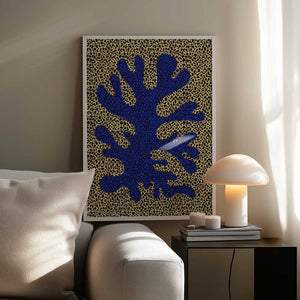 Tablou înramat „Blue and Yellow Coral pattern” de Little Dean