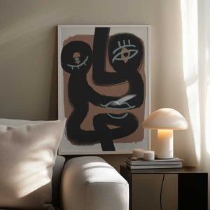 Tablou înramat „Abstract Black Portrait Pair” de Little Dean