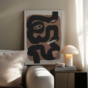 Tablou înramat „Abstract Black Portrait” de Little Dean