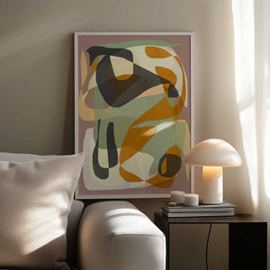 Tablou înramat „Luminous Ochre Abstract Infinity” de Little Dean