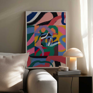 Tablou înramat „Colorful Line Ribbon Abstract” de Little Dean