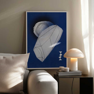 Tablou înramat „Abstract Moonlit Geometrics” de Little Dean