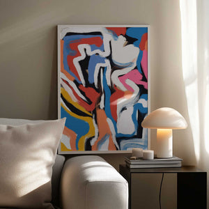 Tablou înramat „Bold colorful brushstrokes 02” de Little Dean