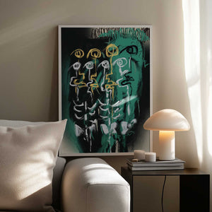 Tablou înramat „Ink and oil abstract 04” de Little Dean