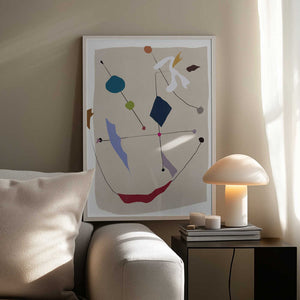Tablou înramat „Minimalistic Lines and Colorful Shapes” de Little Dean