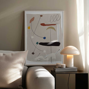 Tablou înramat „Minimalistic Lines and Colorful Shapes” de Little Dean