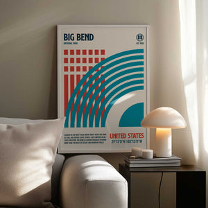 Tablou înramat „Big Bend National Park Travel Poster” de Retrodrome