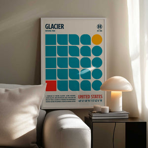 Tablou înramat „Glacier National Park Travel Poster” de Retrodrome