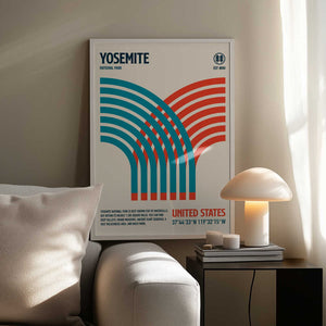Tablou înramat „Yosemite National Park Travel Poster” de Retrodrome