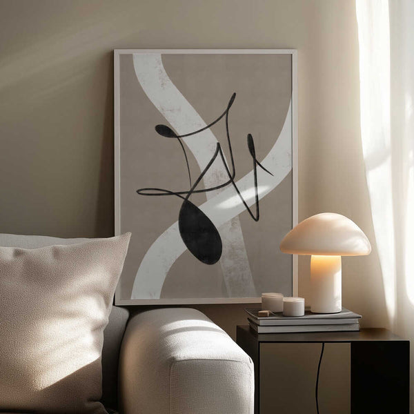 Tablou înramat „Beige abstract No.2” de Anne-Marie Volfova