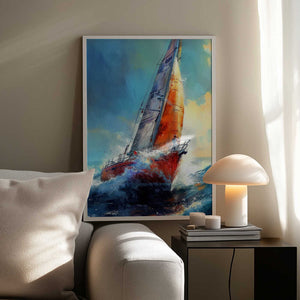 Tablou înramat „Yacht racing sport art 30” de Justyna Jaszke