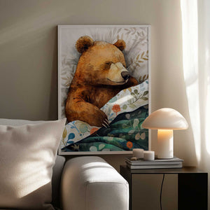 Tablou înramat „Sleepy Bear animal story” de Justyna Jaszke