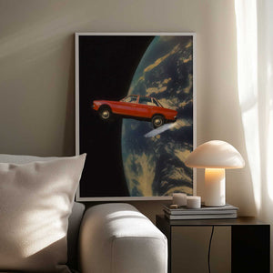 Tablou înramat „Flying Space Car” de Taudalpoi