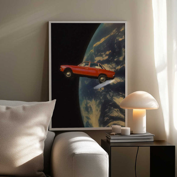 Tablou înramat „Flying Space Car” de Taudalpoi