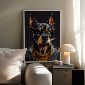 Tablou înramat „Dog hipster 1” de Justyna Jaszke