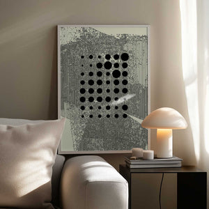 Tablou înramat „Black Geometric Circles” de Petr Strnad