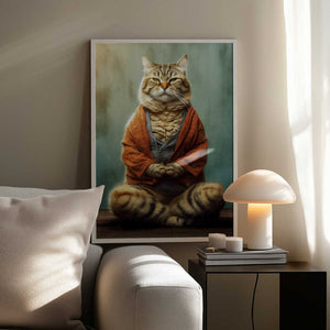 Tablou înramat „Cat yoga 1” de Justyna Jaszke