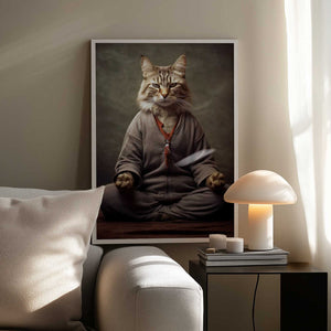 Tablou înramat „Cat yoga 2” de Justyna Jaszke