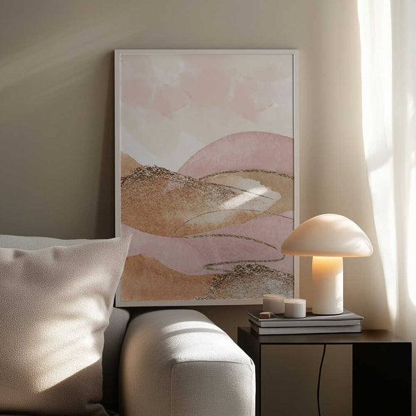 Tablou înramat „Landscape in pink-2” de Sally Ann Moss