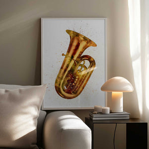 Tablou înramat „Tuba Abstract Watercolor” de Michael Tompsett