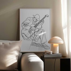 Tablou înramat „Line Art Musican 3” de Justyna Jaszke