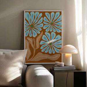 Tablou înramat „Amber Blooms” de Miho Art Studio