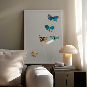 Tablou înramat „Five Butterflies” de Odilon Redon