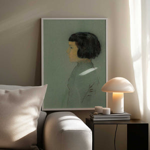 Tablou înramat „Young Woman In Profile” de Odilon Redon