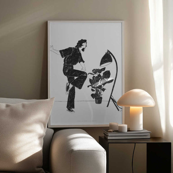 Tablou înramat „Jlr Dancingathome4 Blackandwhite Copy” de Jenny Liz Rome