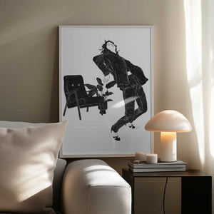 Tablou înramat „Jlr Dancingathome6 Blackandwhite Copy” de Jenny Liz Rome