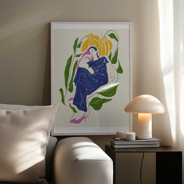 Tablou înramat „Jlr Quiet in the garden” de Jenny Liz Rome