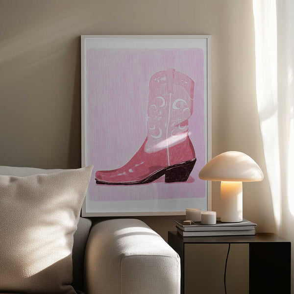 Tablou înramat „P&amp;c Cowgirlboot” de Jenny Liz Rome