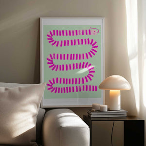 Tablou înramat „Pandc Pinksnake Copy” de Jenny Liz Rome