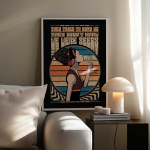 Tablou înramat „Peace Hippie Quote” de Retrodrome