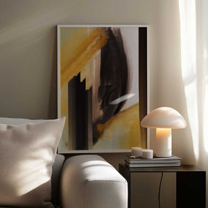 Tablou înramat „Dynamic Brushstrokes In Earthy Tones Of Black” de Little Dean