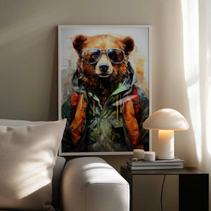 Tablou înramat „Bear Watercolor Animal Art (2)” de Justyna Jaszke