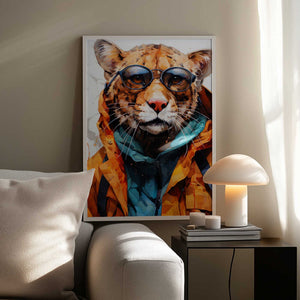 Tablou înramat „Cheetah Watercolor Animal Art” de Justyna Jaszke