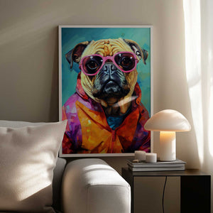 Tablou înramat „Dog Watercolor Animal Art” de Justyna Jaszke