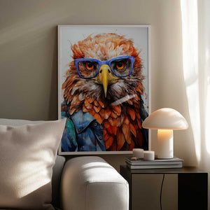 Tablou înramat „Eagle Watercolor Animal Art (1)” de Justyna Jaszke