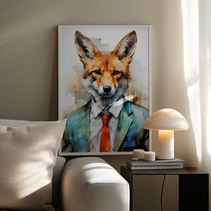 Tablou înramat „Fox Watercolor Animal Art (2)” de Justyna Jaszke