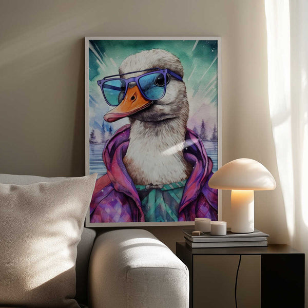 Tablou înramat „Goose Watercolor Animal Art” de Justyna Jaszke