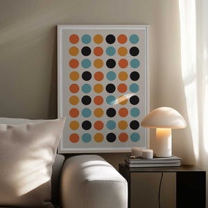 Tablou înramat „Retro Dot Delight” de THE MIUUS STUDIO