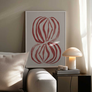 Tablou înramat „Crimson Echoforms” de THE MIUUS STUDIO