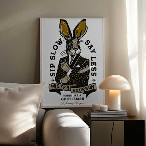 Tablou înramat „Mister Bourbon Jackalope In Smoking Jacket” de The Whiskey Ginger