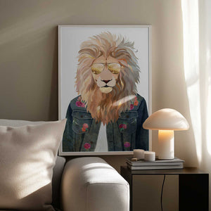 Tablou înramat „Golden fashion lion 3” de Sarah Manovski