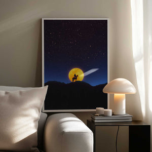 Tablou înramat „The Rider and the Moon” de Taudalpoi