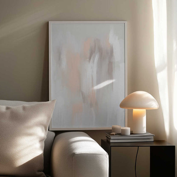 Tablou înramat „Soft Neutral Tones with Delicate Brushstrokes” de uplusmestudio