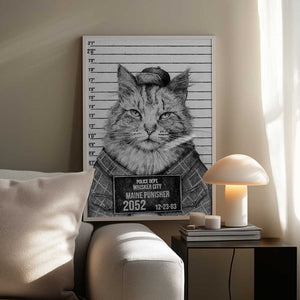 Tablou înramat „Cat In A Police Lineup” de Mike Koubou