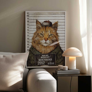 Tablou înramat „Cat In A Police Lineup” de Mike Koubou