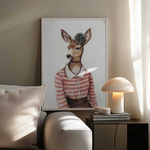 Tablou înramat „A Deer With A Human Body Shape” de Mike Koubou